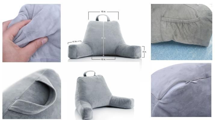 Amazon New Fashion Super Soft Plush Back Wedge Reading Bed Pillow