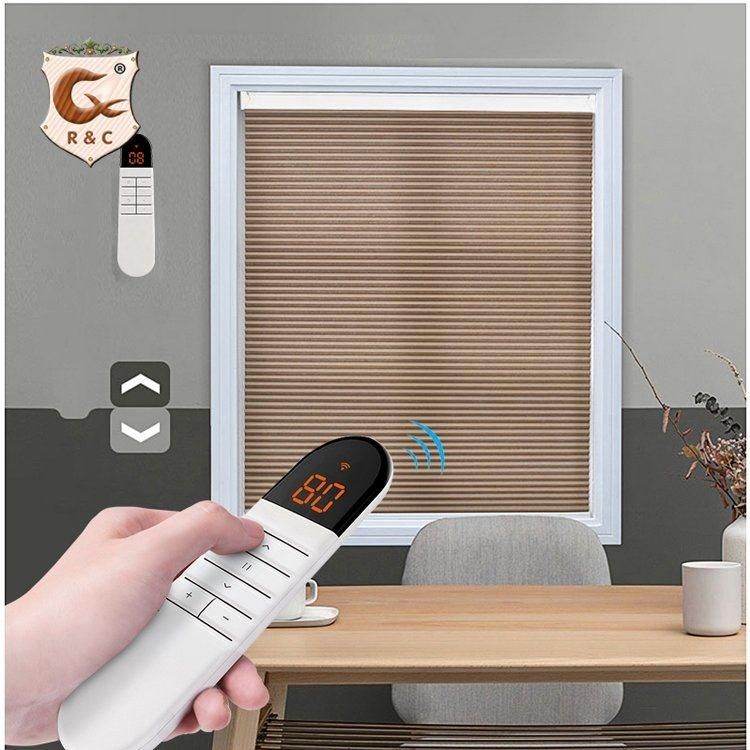 WiFi Remote Control Hot Sale Cordless Customized Soundproof Motorized Window Honeycomb Blinds Home Decor