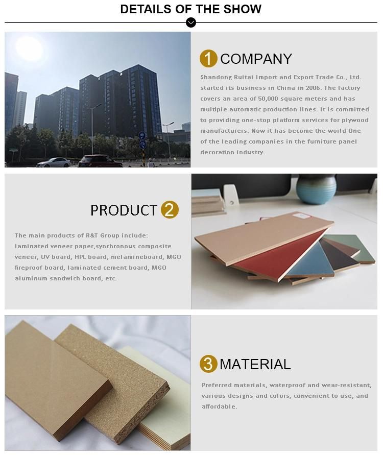 UV Coat Melamine MDF UV MDF Board