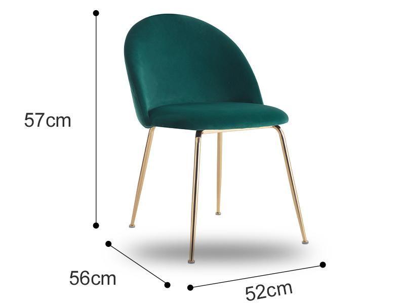 High Quality Restaurant Chair Home Living Room Furniture New Design Luxury Modern Golden Frame Velvet Dining Chairs