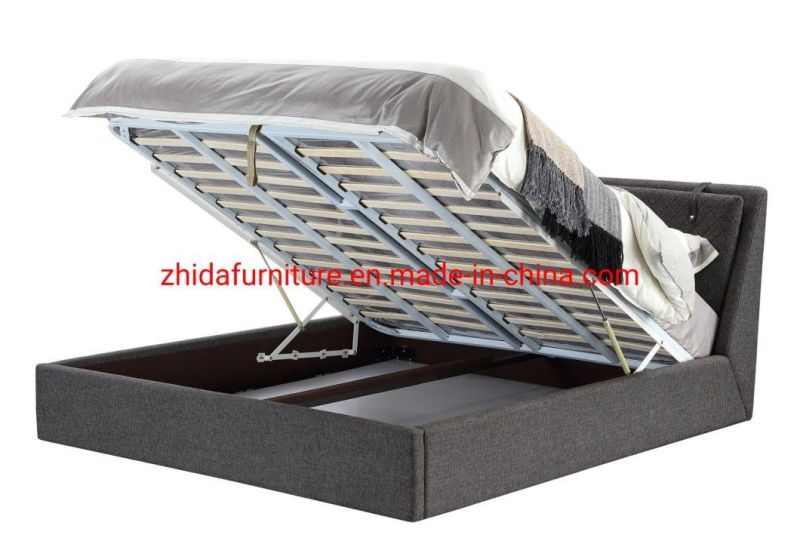 Modern Home Hotelfabric Storage Bedroom Furniture King Size Bed