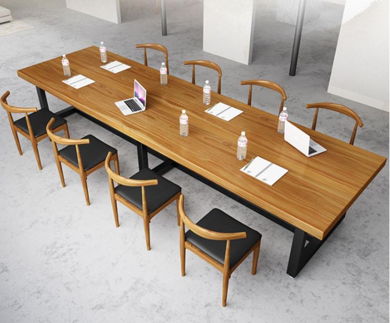 Wooden Office Furniture Conference Table White Stained Oak Veneer White