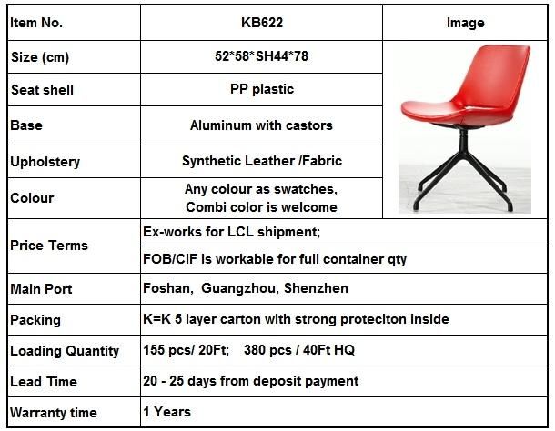 Rotary Upholstery Dining Chair with Injection Foam and Aluminum Base