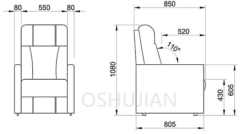 Factory Outlet Multiplex 2D/3D Commercial Chair Cinema Electric Sofa Recliner Chair