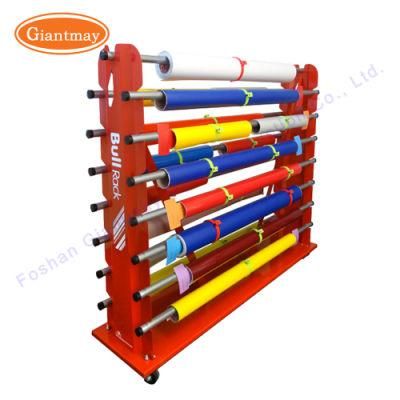 High Quality Metal Display Storage Dry Cloth Textile Fabric Roll Shelf Rack