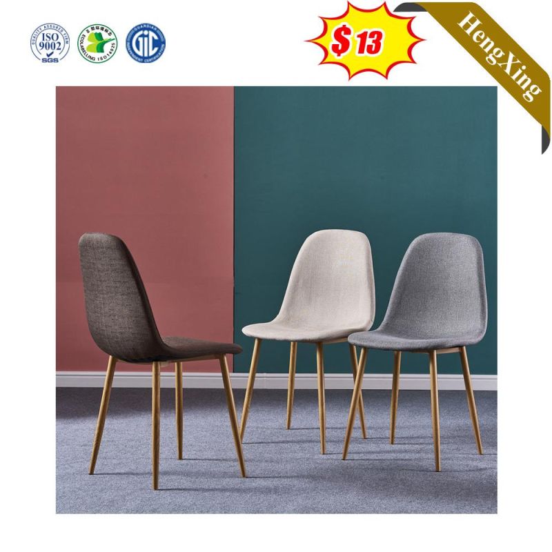 Modern Cafe Shop Restaurant Furniture Fabric Chairs Metal Leg Dining Chair