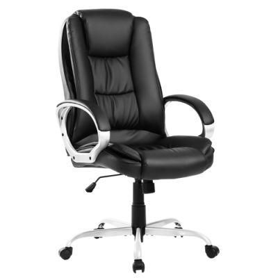 High Back Ergonomic White PU Leather Computer Manager Work Desk Office Chair