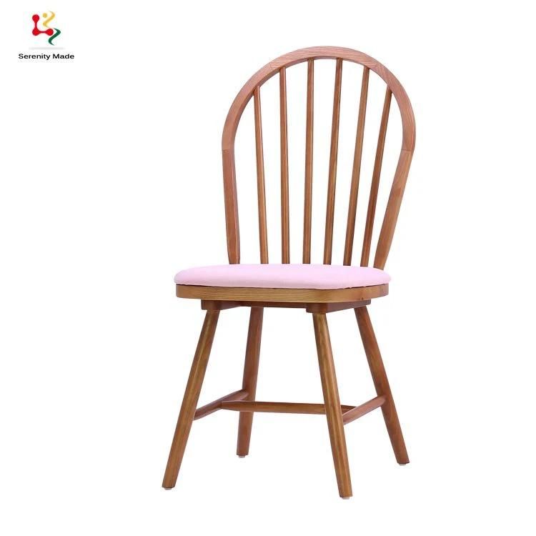 Commercial Coffee Shop Modern Furniture Fabric Cushion Seat Wooden Dining Chair