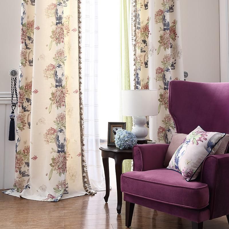 Zhida 100% Polyester Home Textile Jacquard Fabric New Classic Design Living Room Window Curtain for Hotel