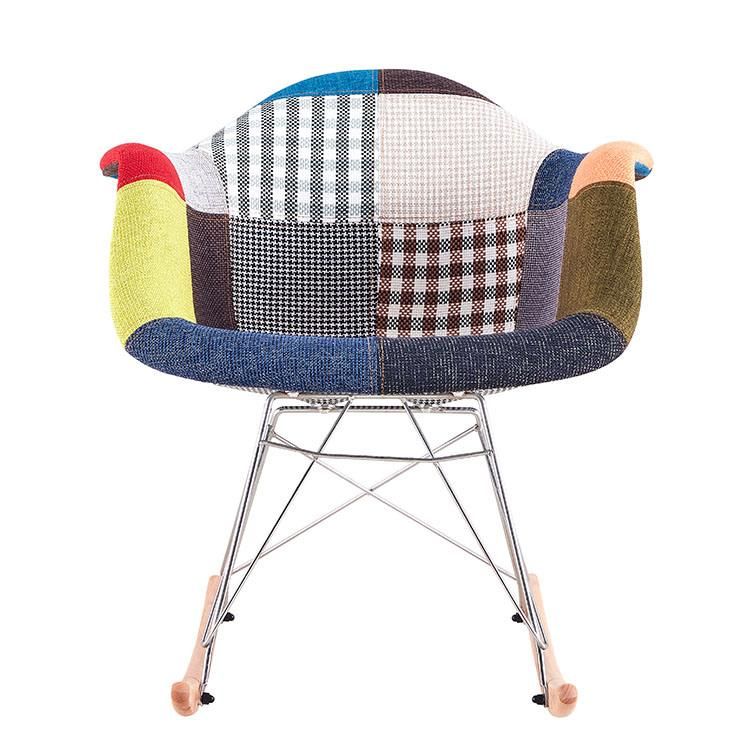 Modern Design Luxury Beach Colored Fabric Chair with Metal Legs Dining Chair