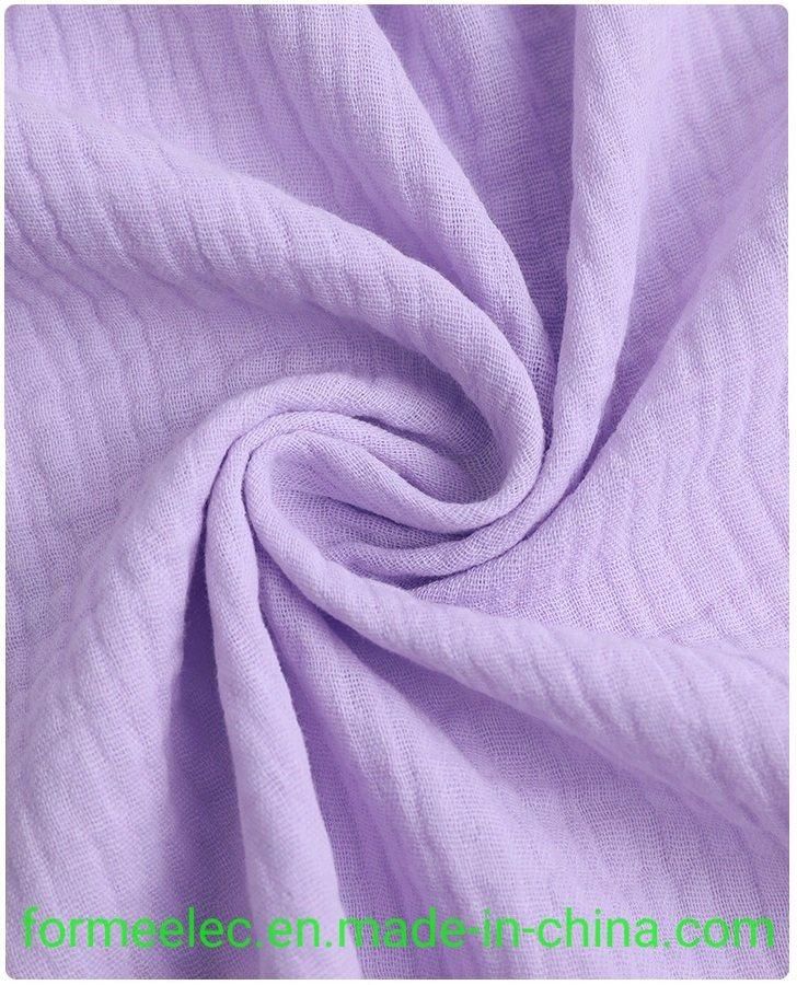 Double Layer Gauze Fabric Dress Cloth Skirt Fabric 40s 120g Seersucker Cotton Fabric Crepe