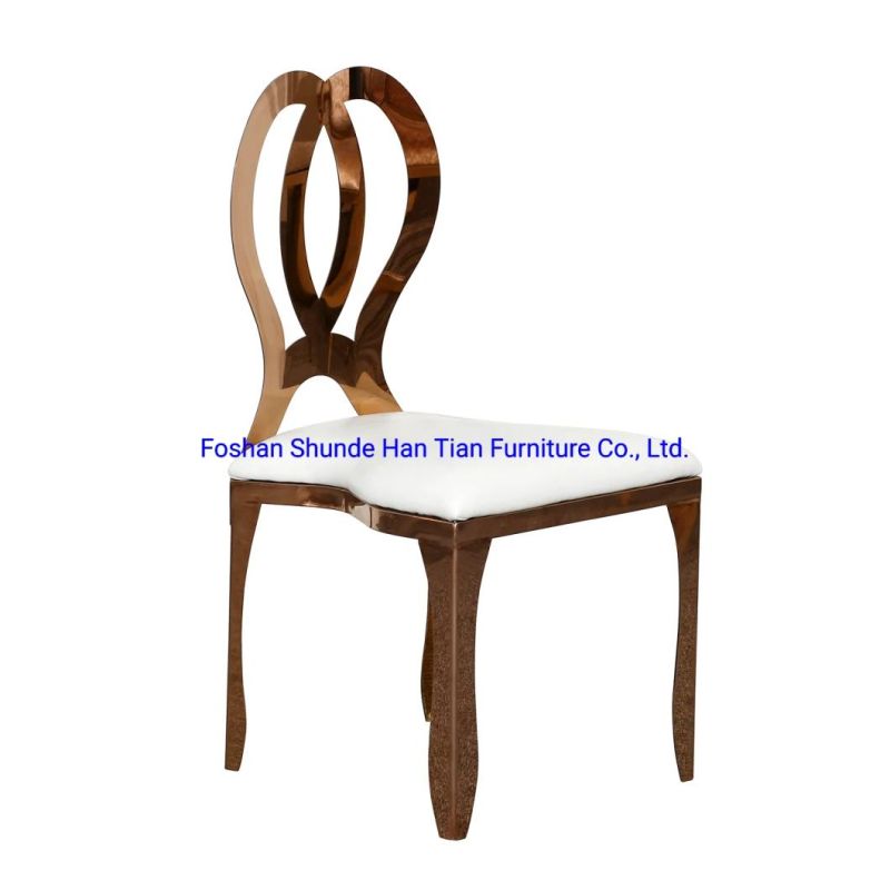 Gold Stainless Steel Metal Furniture Wedding Restaurant Fabric Banquet Dining Chairs