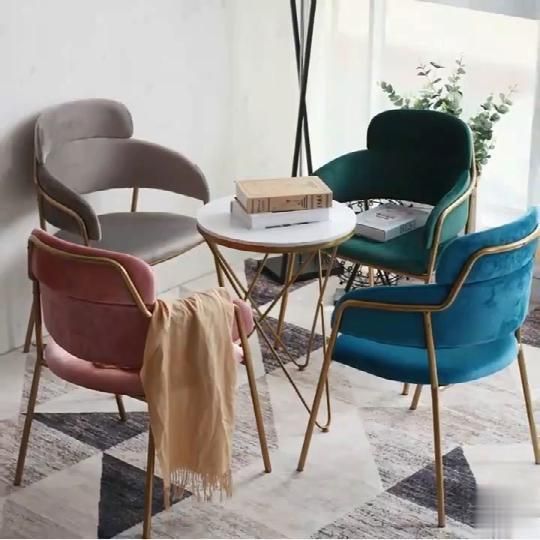 Metal Furniture Hotel Modern Stainless Steel Restaurant Velvet Dining Chair