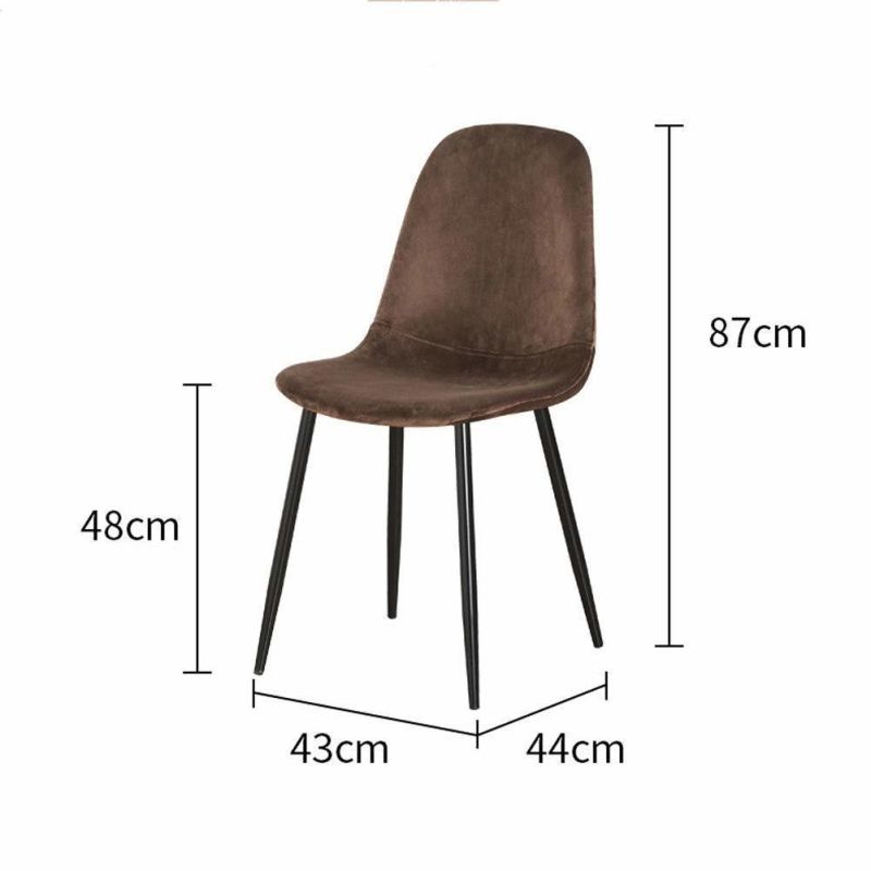 Modern Coffee Shop Dining Chair Metal Frame Office Chair