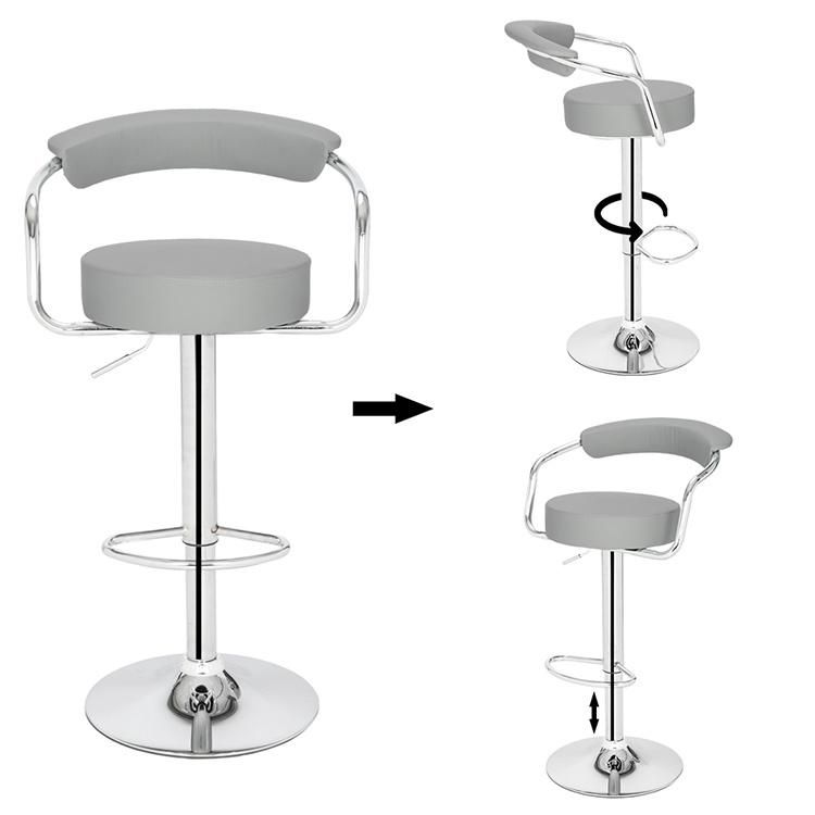 Sale Modern Stainless Steel High Counter Leather Bar Stool Bar Chair