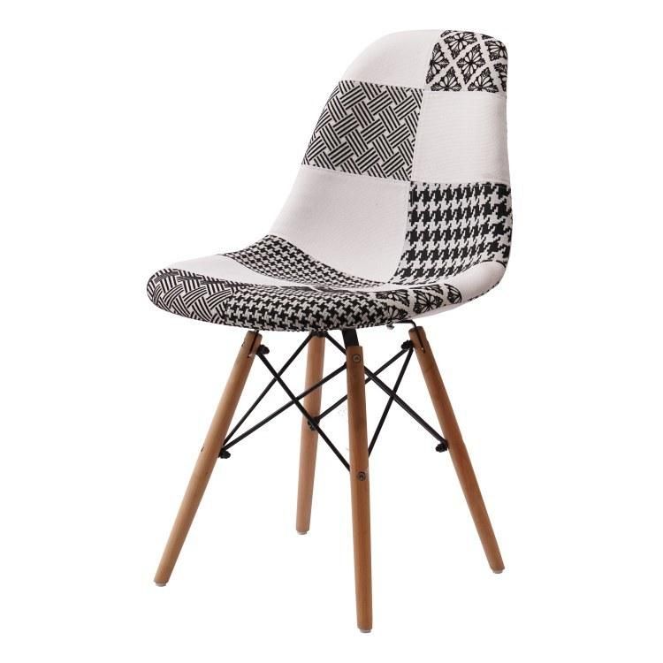 Cheap Coffee Shop Leisure Chair Modern Patchwork Dining Chairs Fabric Living Room Chair