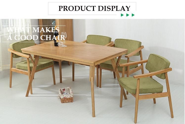 Furniture Modern Furniture Chair Home Furniture Wooden Furniture Contemporary Green Faux PU Leather Wooden Seat Restaurant Dining Room Chair Set with Handle