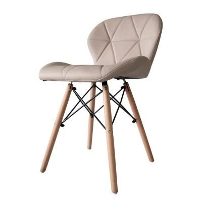 Factory Direct Home Furniture Modern Design Beech Wood Legs PVC Dining Chair