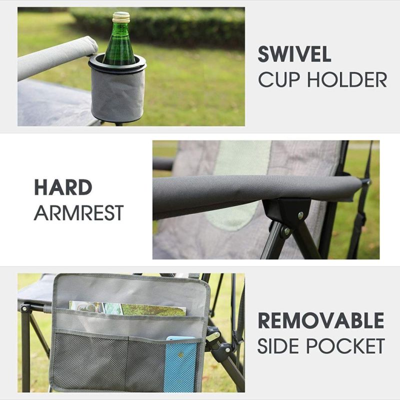 Customizable High Quality Oxford Cloth Cheap Folding Camping Fishing Chairs with Cup Holder and Bag