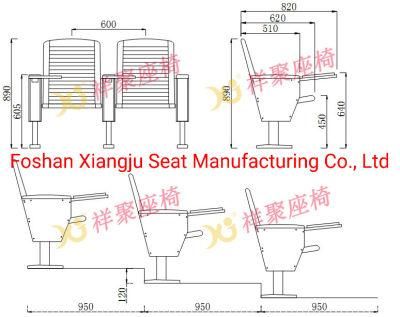 All Solid Wood Auditorium Chair Audience Seating Lecture Hall Auditorium Chair Folding with Writing Pad