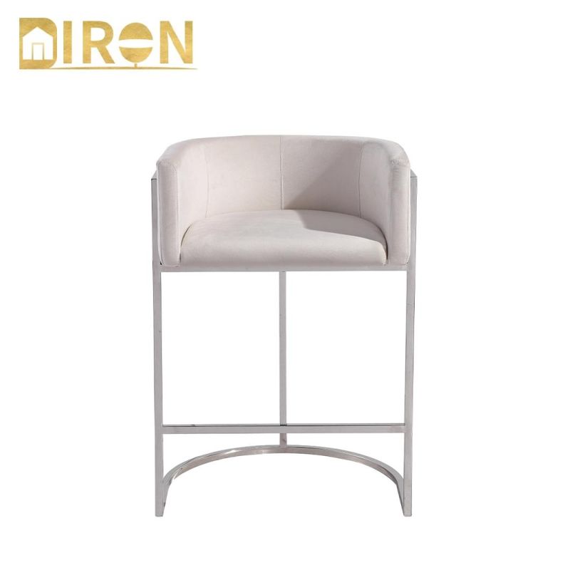 Modern Furniture Living Room Upholstered Metal Frame Upholstered Velvet Dining Bar Chairs