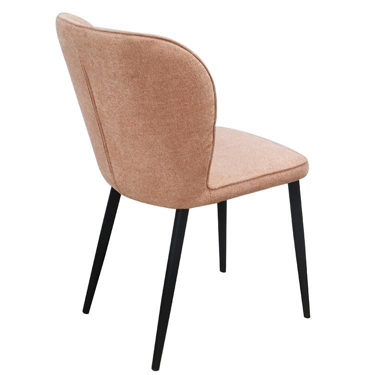 Luxury Dining Room Furniture Modern Restaurant Fabric Covers High Back Pink Fabric Dining Chairs