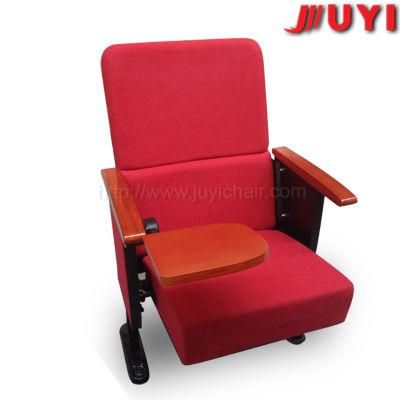 Jy- 302s 6D Numbers Interlocking Fabric Padded Cinema Chair Cheap Wooden Armrest Chair Conference Chair with Writing Tablet