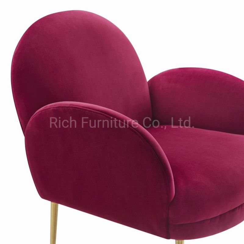 Wholesale Modern Style Velvet Fabric Leisure Living Room Chair