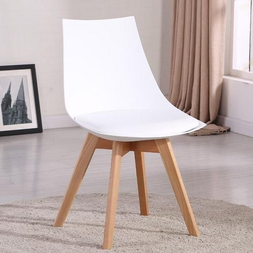 Modern Fashion Solid Wood Plastic Adult High Back Leisure Conference Reception Restaurant Plastic Dining Chair with Cushion