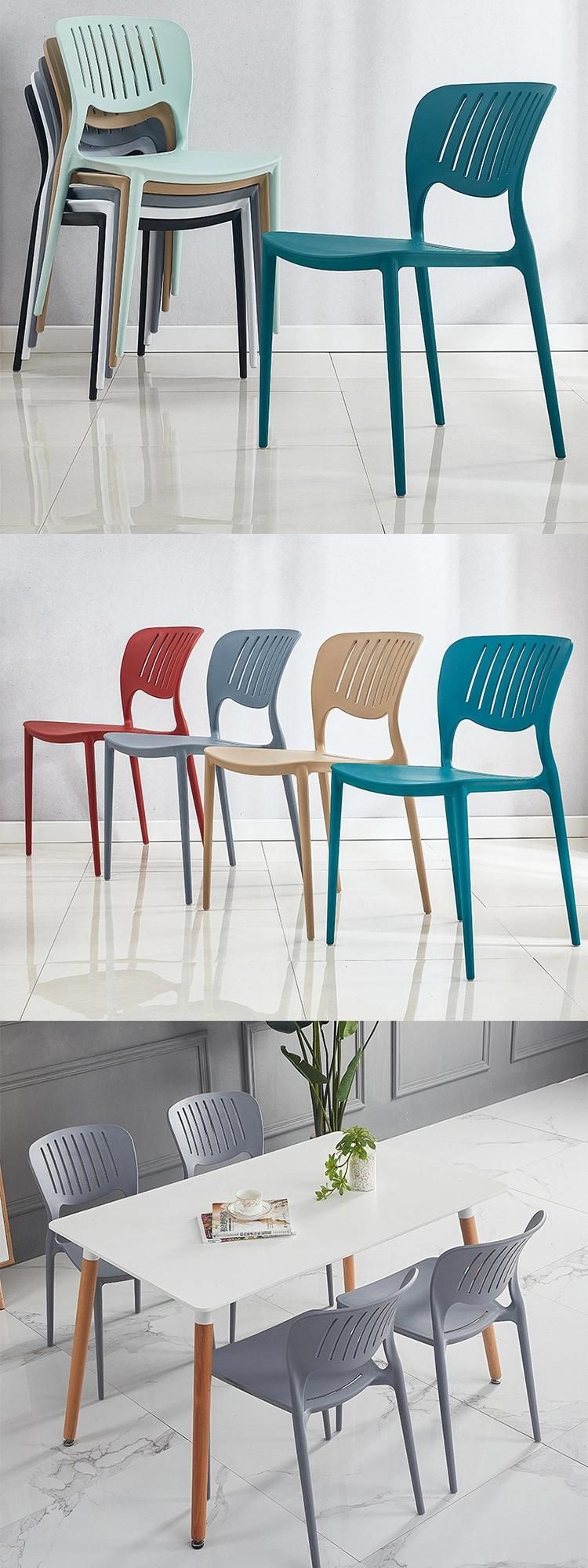 Cheap Price Home Dining Room Kitchen Restaurant Furniture Stacking Plastic Dining Chair for Party