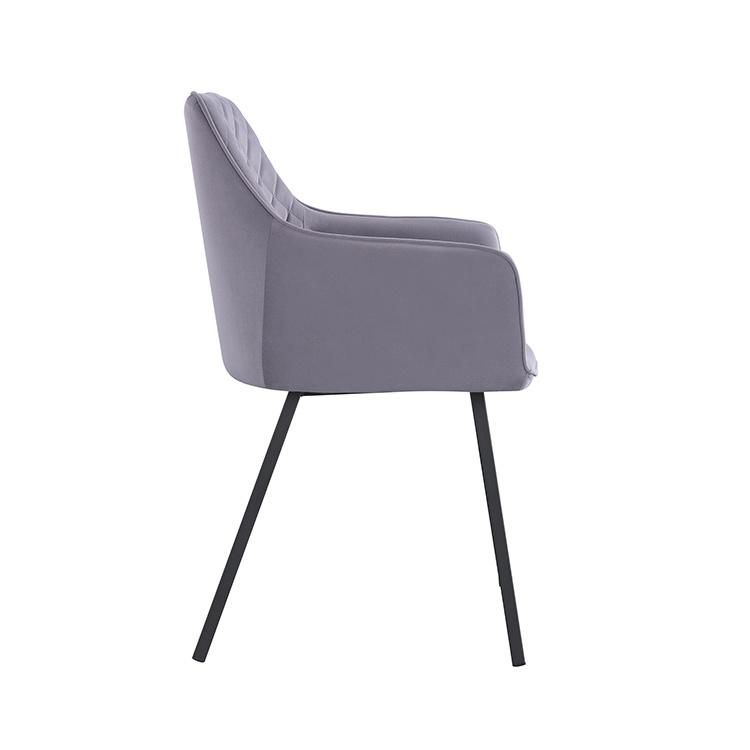 Modern Furniture High Back Solid Wood Velvet Fabric Upholstered Design Dining Room Chair