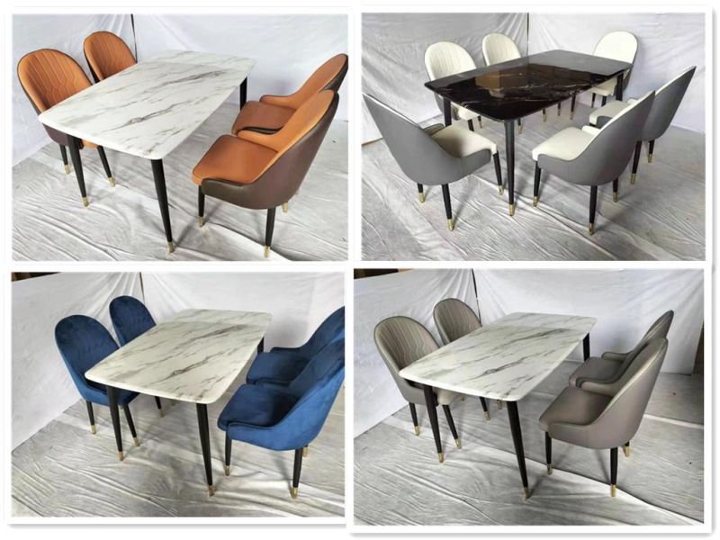 Home Furniture Design Fabric Metal Legs Cheap Restaurant Modern Velvet Dining Chair