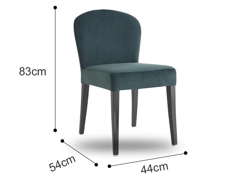 Wholesale Luxury Comfortable Soft Upholstered Velvet Matt Coated Legs Dining Chairs