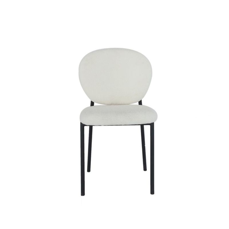 Dining Restaurant Home Modern Chair Fabric Dining Chair with Iron Legs