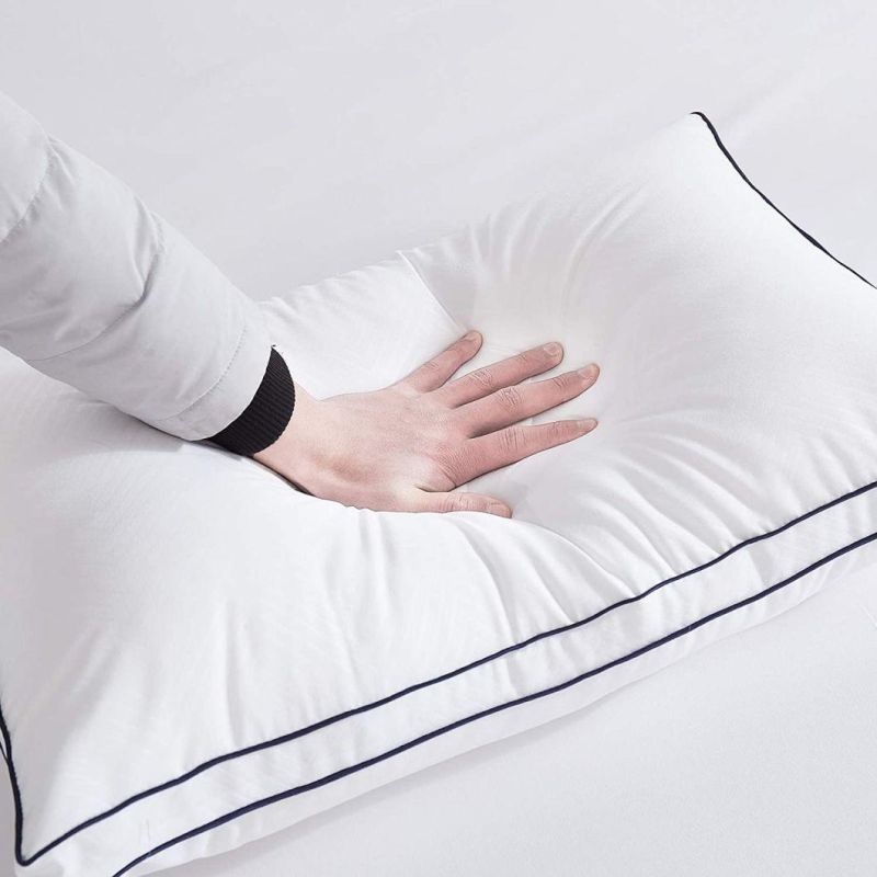 Manufacturer Wholesale 100% Combed Cotton Fabric Goose Down Alternative Filled 2" Gusset Sleeping Bed Pillow Insert for Hotel & Home