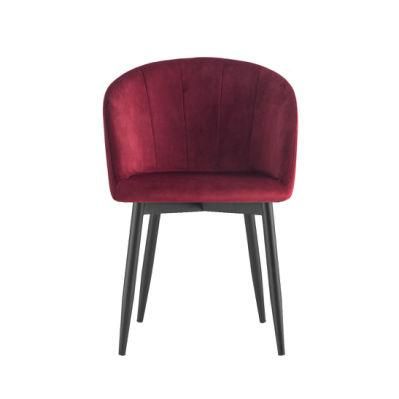 Customize Fashion Simple Luxury Velvet Home Dining Chair for Metal Leg