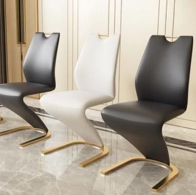 Multi-Colors Z Shape Dining Chairs with Strong Metallic Legs