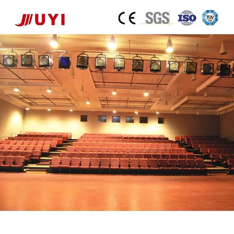 Electric Grandstand Telescopic Expand Bleacher Modern Factory Price Indoor Theater Bleacher Seating with Backs Fabric Seat with Wooden Shell