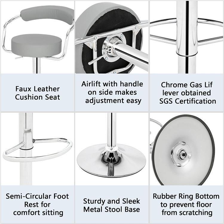 New Product Modern PU Leather Stainless Steel Bar Stool / Bar Chair