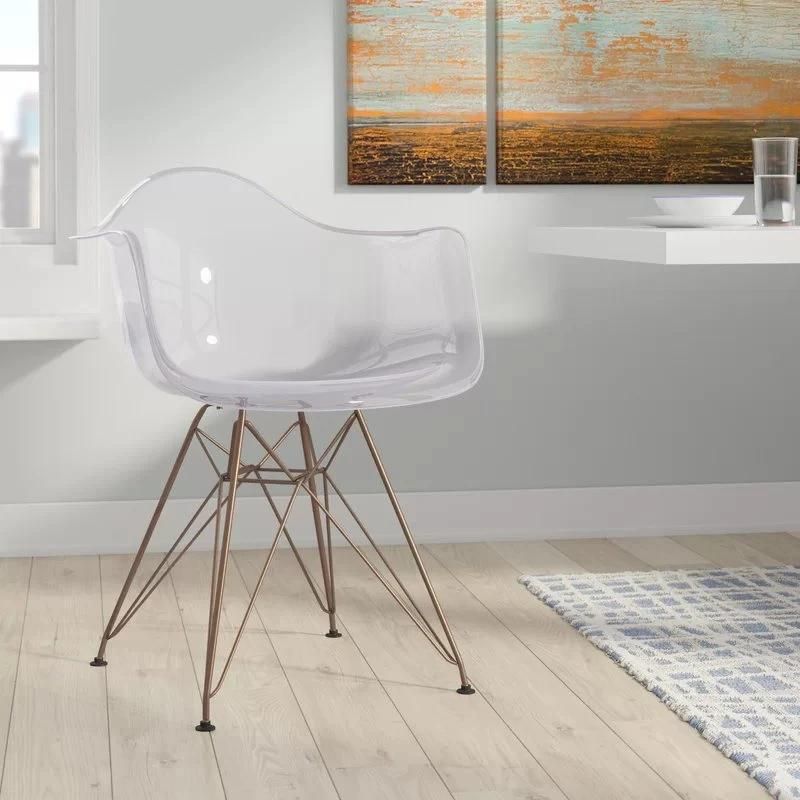 Hot Sale Modern Transparent Acrylic Folding Chair Plastic Chairs Dining Chair with Metal