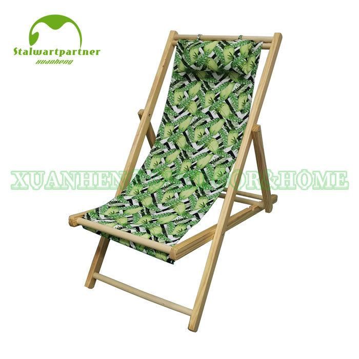 Outdoor Camping Leisure Picnic Wooden Foldable Sling Surfside Recliner Fishing Chairs