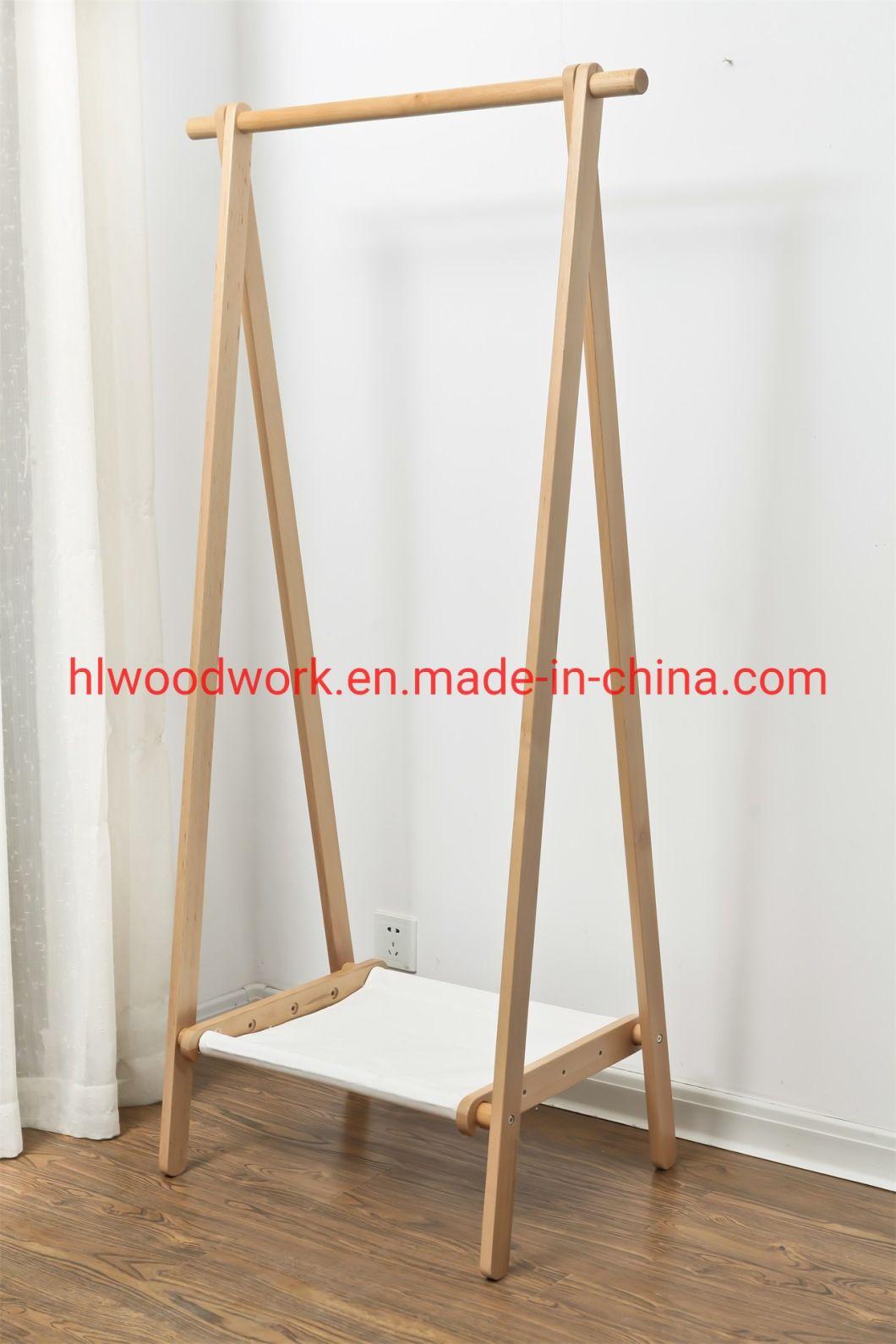 Beech Wood Stand Coat Rack Stand Hanger Foyer Furniture Natural Color Fabric Style Living Room Coat Rack Office Coat Rack