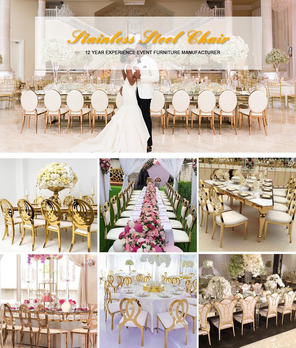 Luxury Wedding Wholesale White Leather Stainless Steel Throne Chairs with Crystal Button