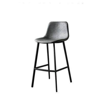 High Quality Modern Industrial Metal Velvet Fabric Leather High Bar Stool Bar Chairs with Back