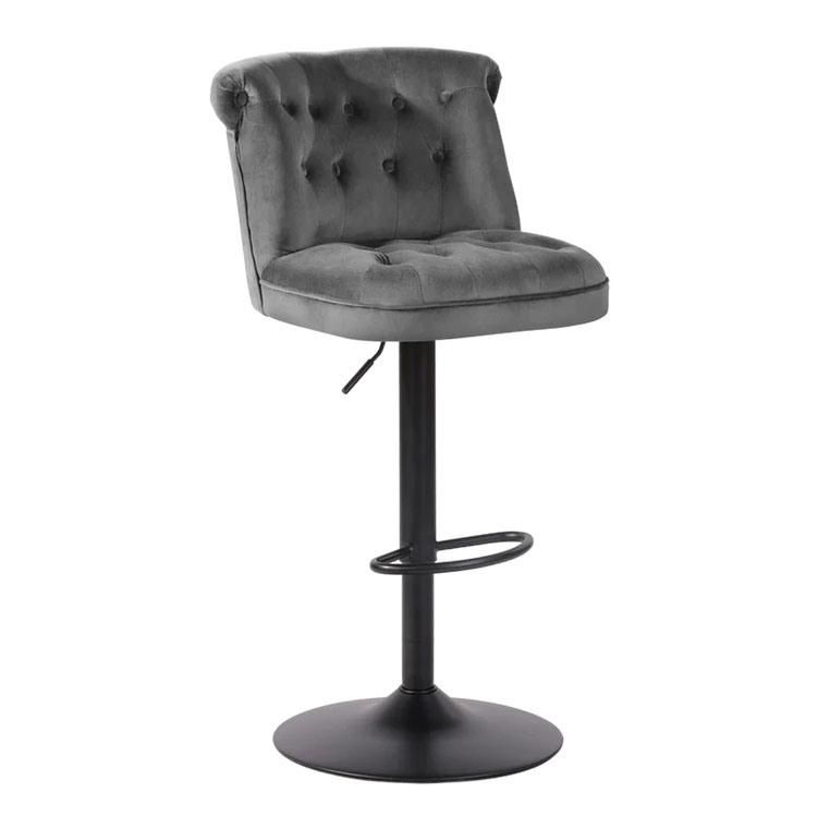 Bar Chair Home Tall Nordic Metal Luxury Velvet Kitchen Chair High Modern Stools Chair Bar Furniture Chair for Bar Table