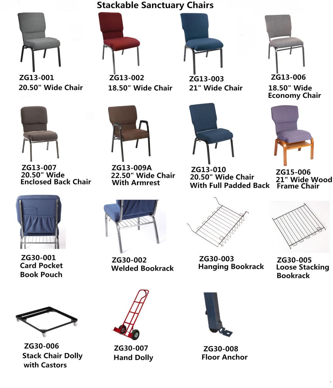 Professional Manufacturer of 20.50 Inch Wide Maroon Fabric Metal Worship Chair (ZG13-001)