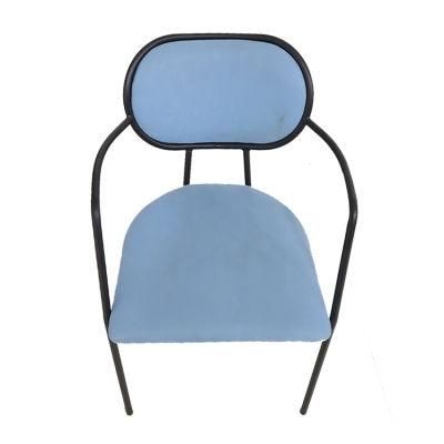 Factory Direct Home Furniture Metal Leg Blue Velvet Fabric Dining Chair