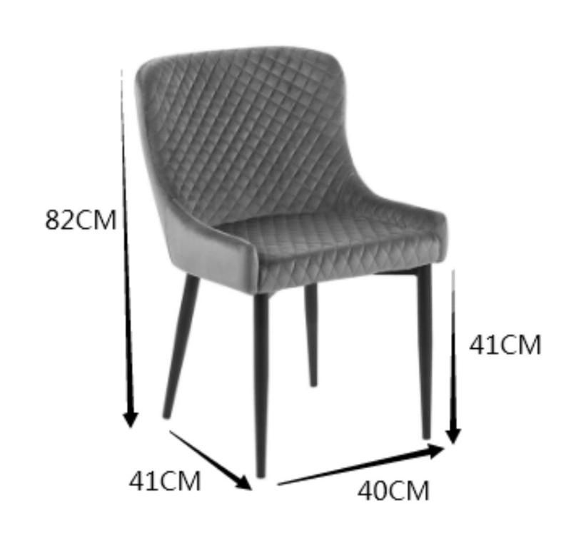 Factory Direct Sale Custom Simple Design Fabric Backrest Black Metal Leg Cafe Restaurant Dining Chair