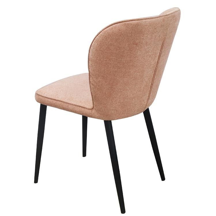 Luxury Dining Room Furniture Modern Restaurant Fabric Covers High Back Pink Fabric Dining Chairs