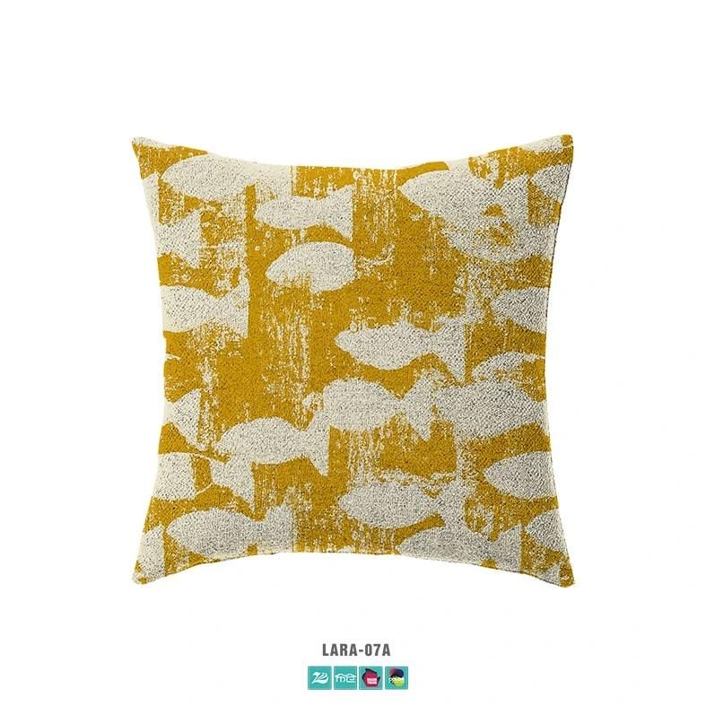 Hotel Bedding Abstract Fish Pattern Sofa Fabric Upholstered Cushion Amortiguar